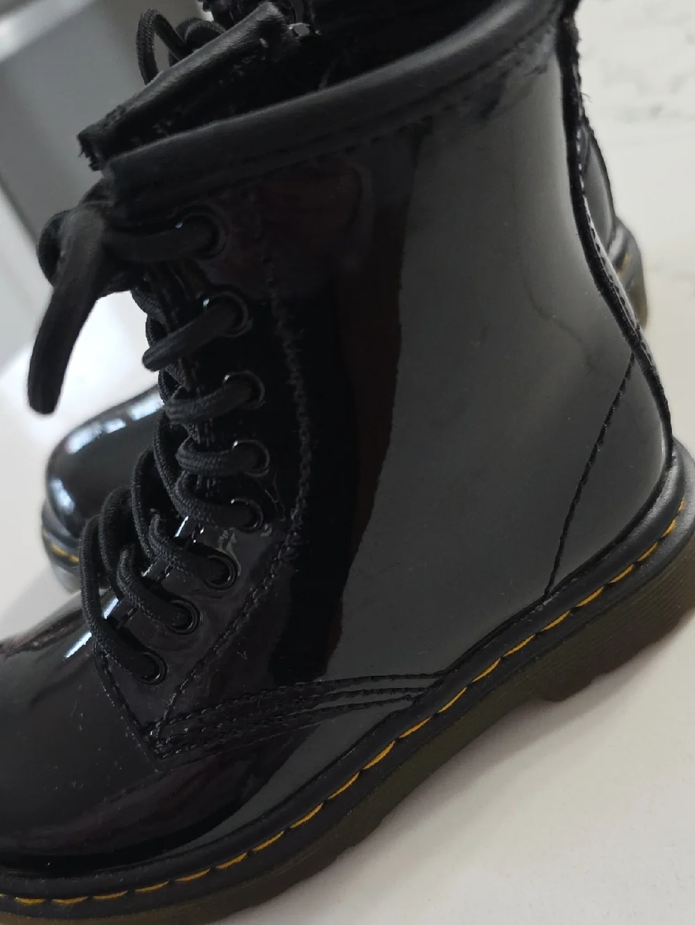 Dr. Martens 1460 Patent Leather Lace Up Boots- 8 Toddler
